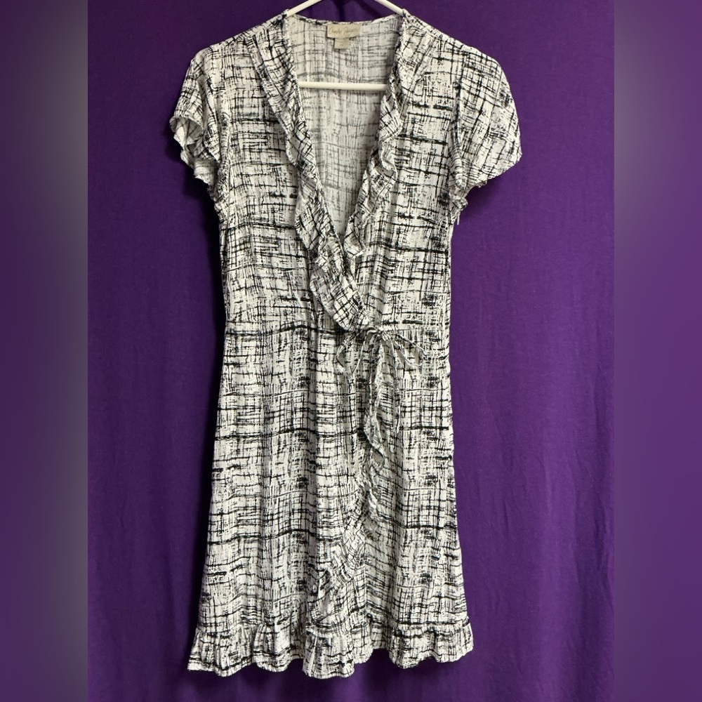 Charlie Paige Two Tone Abstract Patterned Dress